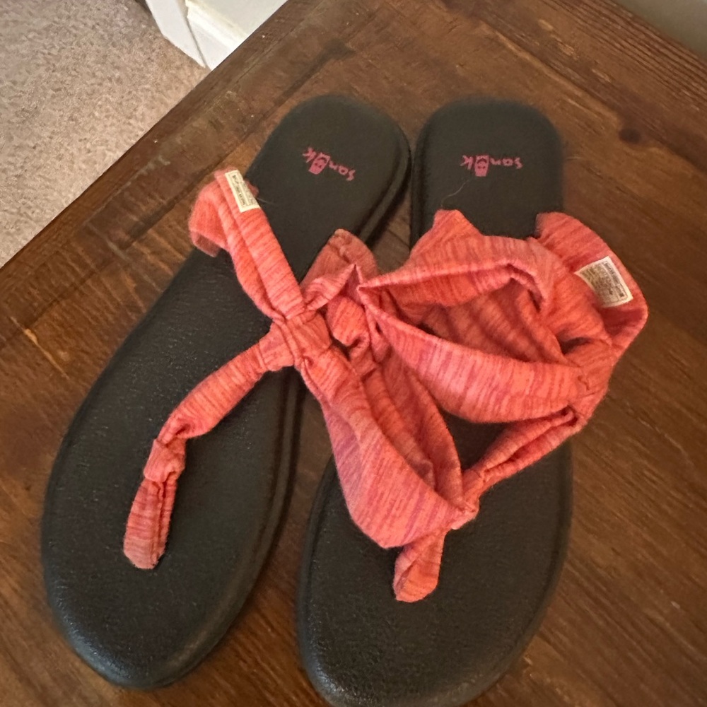 Sanuk Pink and Orange Sandals